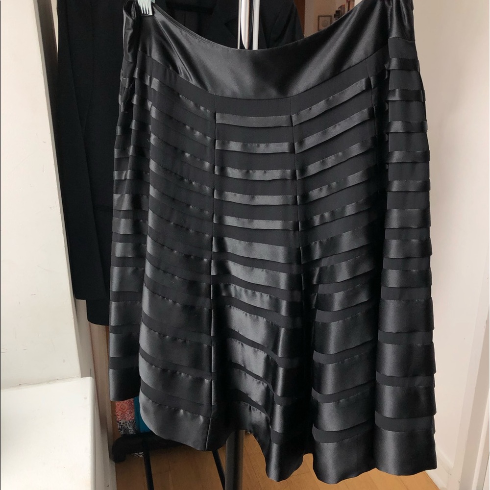 Carmen Marc Valvo Black Silk Skirt